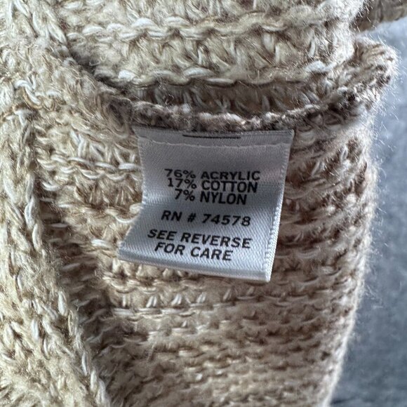 Cache Cardigan Sweater Womens Size Small Beige Open Waterfall Knit Cascading - Picture 5 of 8